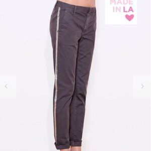 SUNDRY Stripe Roll Up Ankle Pants in "Coal"